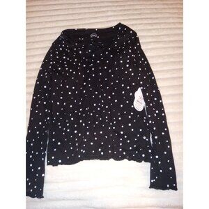 Wonder Nation Cami Cardi Set Size 10/12 Plus New with Tags Black White Polkadot